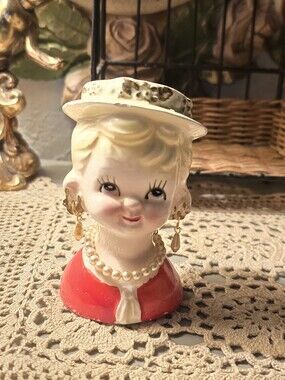 Vintage Ceramic Lady Head Vase